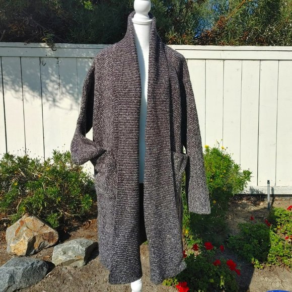 NWT Zara Open Front Chunky Cotton Blend Oversized Cardigan Coat. M - Picture 1 of 7